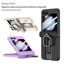 Cargar imagen en el visor de la galería, Magnetic Armor Case For Samsung Galaxy Z Flip5 With Easily Folded Bracket
