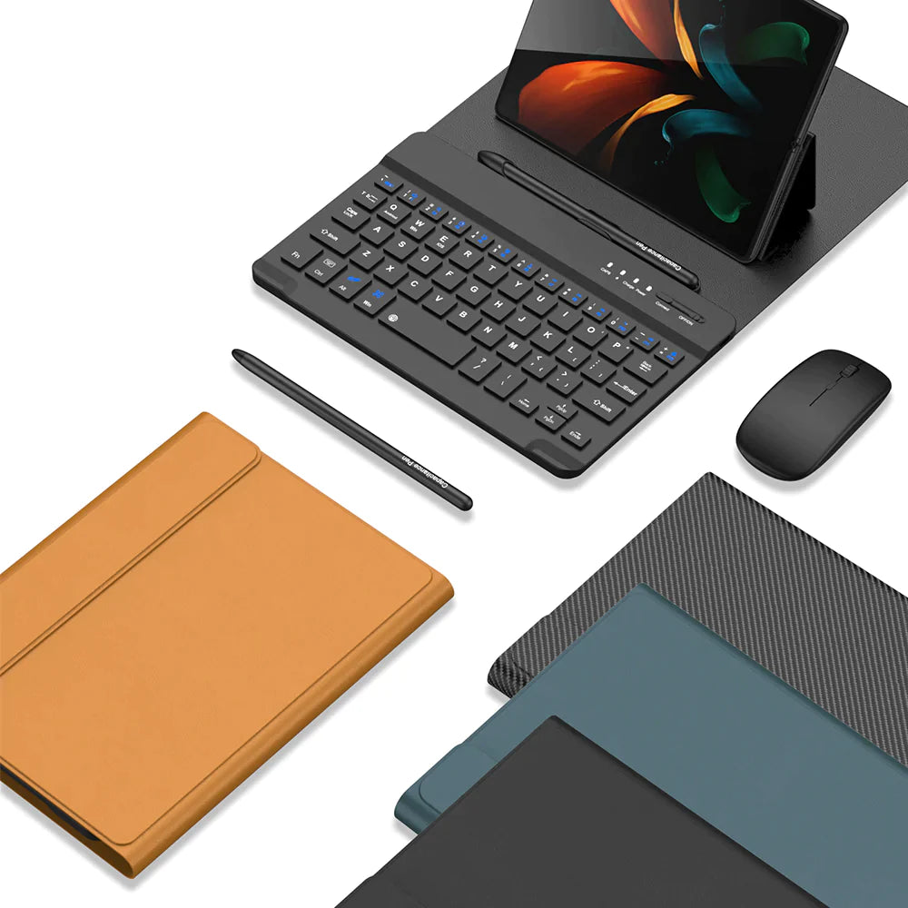 Bluetooth 3.0 Keyboard Leather Cover For Galaxy Z Fold5 Fold4 Fold3 5G