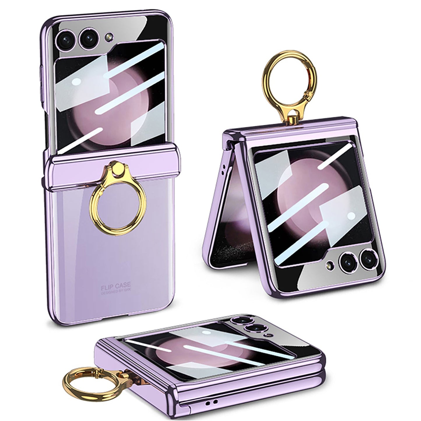 Magnetic Hinge Phantom Samsung Galaxy Z Flip5 Case with Ring Bracket