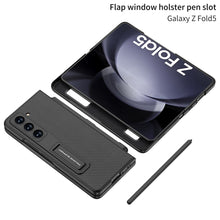 Lade das Bild in den Galerie-Viewer, Leather Samsung  Galaxy Z Fold5 Case Flap Window Holster Pen Slot
