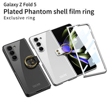 Cargar imagen en el visor de la galería, Transparent Samsung Galaxy Z Fold5 Plated Phantom Case with Exclusive Ring
