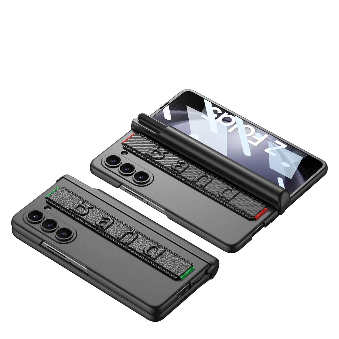 Samsung Galaxy Z Fold5 Magnetic Hinge Wristband All-inclusive Film Intergrated Case