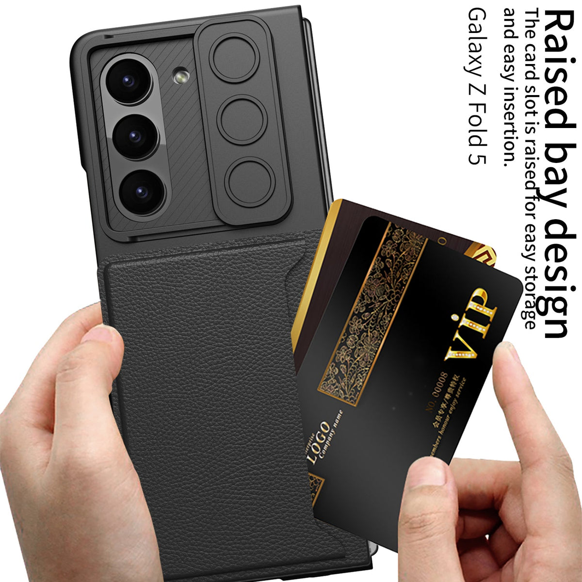 Push Window Cardholder Case For Samsung Galaxy Z Fold5 With Film