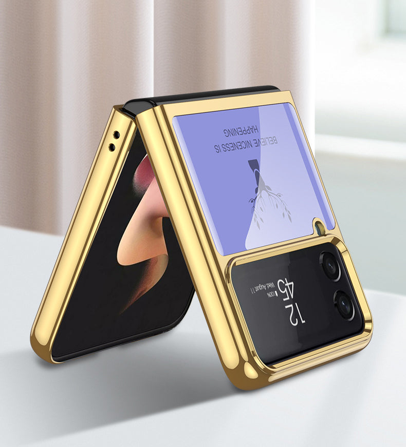 Luxury Electroplating Deer Glass Case For Samsung Galaxy Z Flip4 5G