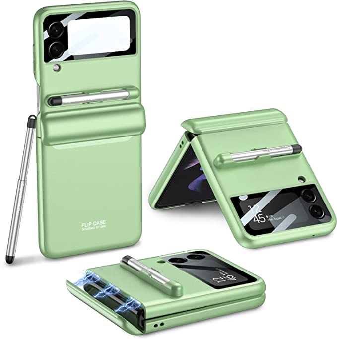 Magnetic Hinge Protection Galaxy Flip4 5G Case With Capacitive Pen