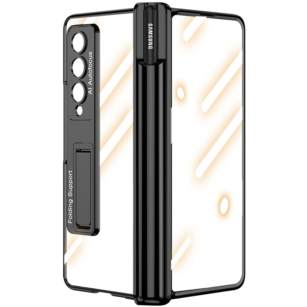 Galaxy Z Fold4 Magnetic Pen Holder Folding Bracket Shell Case With Film Integration And Folding Support