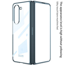 Load image into Gallery viewer, Electroplated Phantom Galaxy Z Fold 5 Case with Front Screen Tempered Glass Protector &amp; Ring
