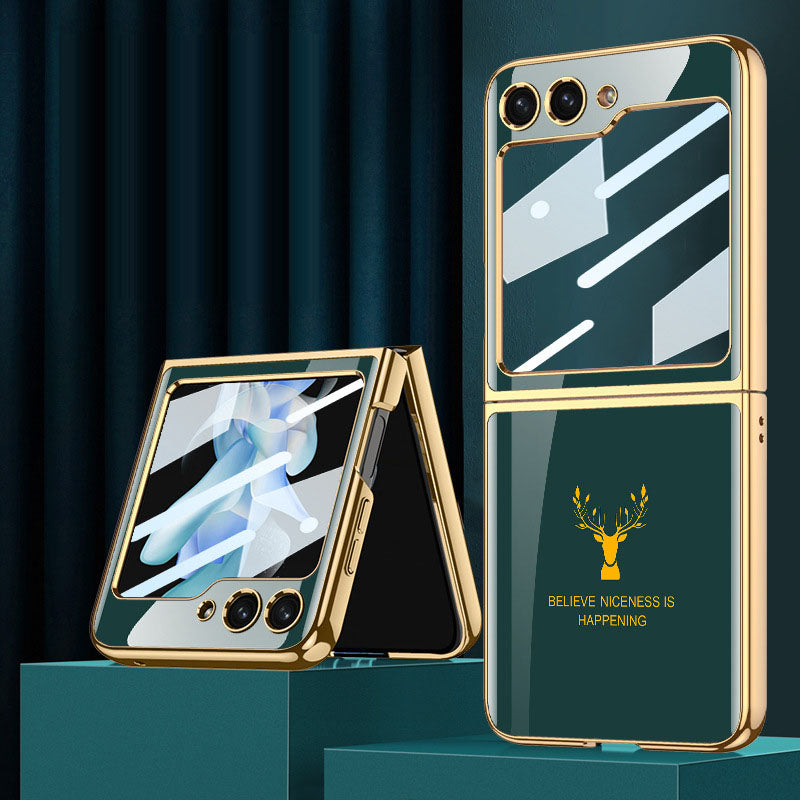 Samsung Galaxy Z Flip5 Electroplating Deer Pattern Case ultra-thin Drop-proof Case