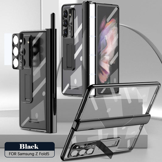 Magnetic Hinge Plating Case For Galaxy Z Fold5 with Double Hinge Protector