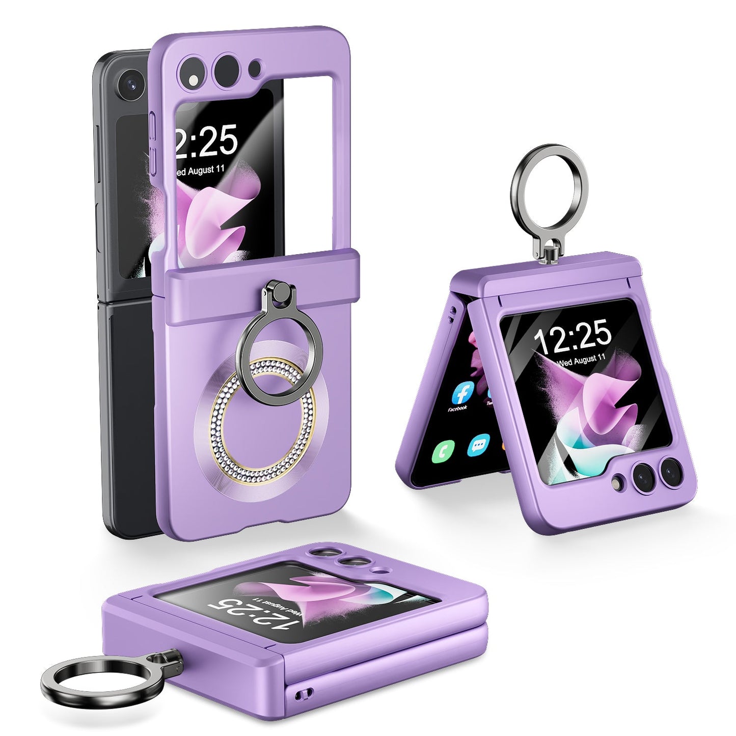Anti-Fall Upgrade Hinge Full Protect Case with 360 Rotation Ring And Build-in Film