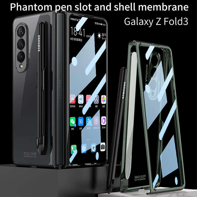 Phantom Pen Slot and Shell Membrane Case For Samsung Galaxy Z Fold3 5G