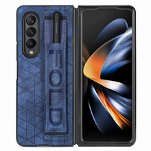 Load image into Gallery viewer, Folding Leather Samsung Galaxy Z Fold4 5G Case with Waistband and S Pen Slot
