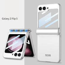 Carregar imagem no visualizador da galeria, Magnetic Samsung Galaxy Z Flip 5 Hinge Full Coverage Phone Case with Front Screen Tempered Glass Protector

