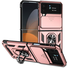 Lade das Bild in den Galerie-Viewer, Samsung Galaxy Z Flip4 Heavy Duty Shockproof Cam Shield Armor Case with Kickstand Ring Holder
