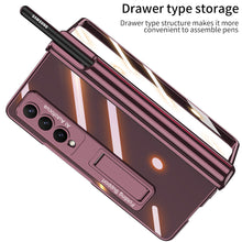 Cargar imagen en el visor de la galería, Galaxy Z Fold4 Magnetic Pen Holder Folding Bracket Shell Case With Film Integration And Folding Support
