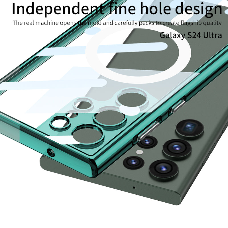 Transparent Space Shell Series Case With Magsafe Ring For Samsung S24Ultra S24Plus S24