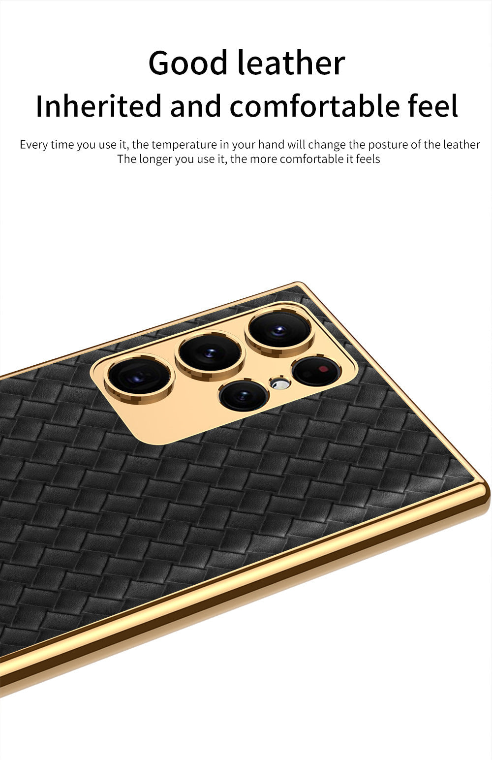 Weaved Pattern Electroplated Leather Case For Samsung Galaxy S23 S23 Plus S23 Ultra
