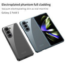 Charger l&#39;image dans la galerie, Electroplated Phantom Galaxy Z Fold 5 Case with Front Screen Tempered Glass Protector &amp; Ring
