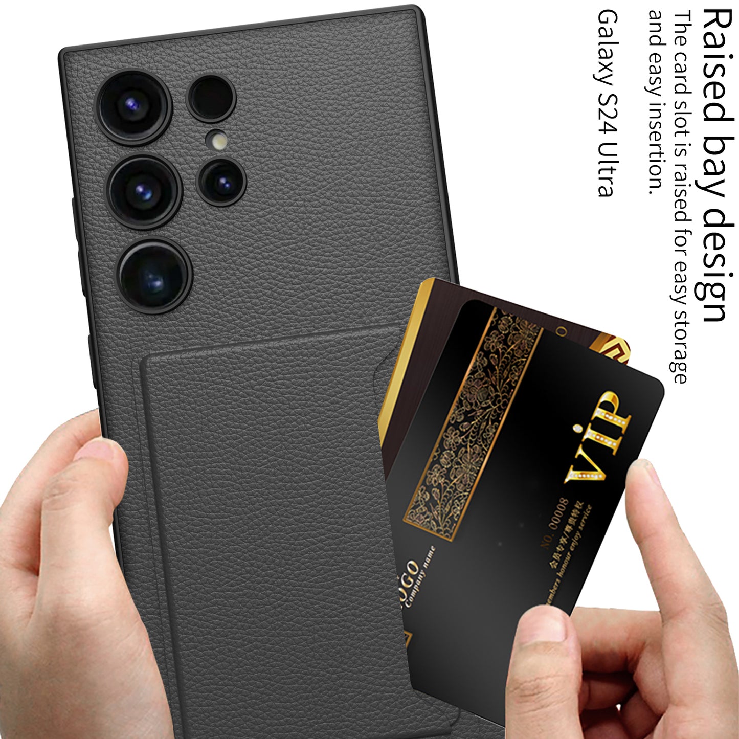 Plain Pickup Card Holder Magnetic Case For Samsung S24U S24Plus S24