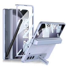 Carregar imagem no visualizador da galeria, Magnetic Hinge Samsung Z Fold5 Case With Folding Bracket &amp; Front Film &amp; Pen slot
