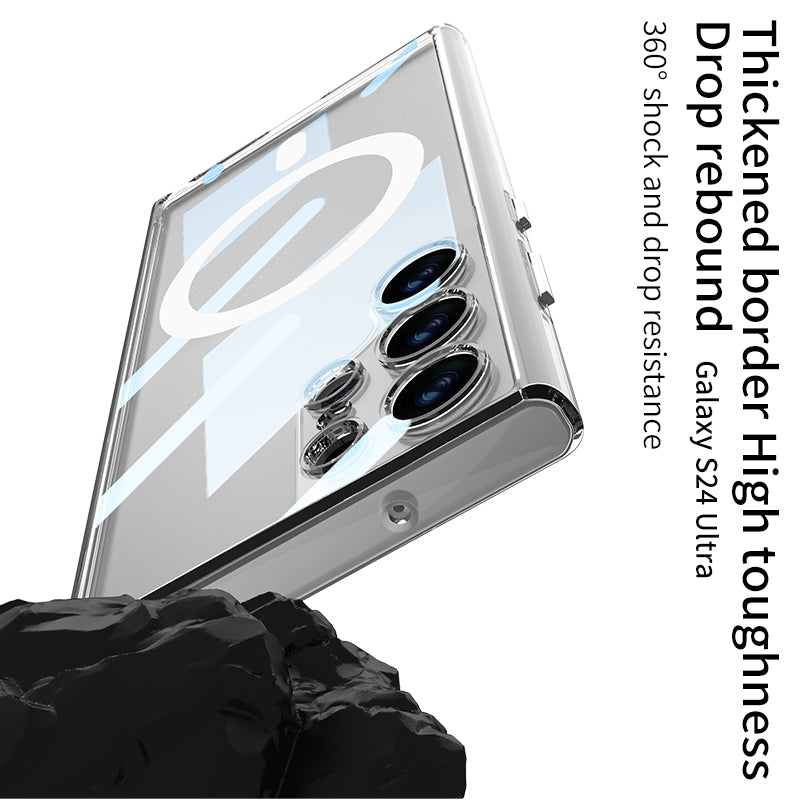 Transparent Space Shell Series Case With Magsafe Ring For Samsung S24Ultra S24Plus S24