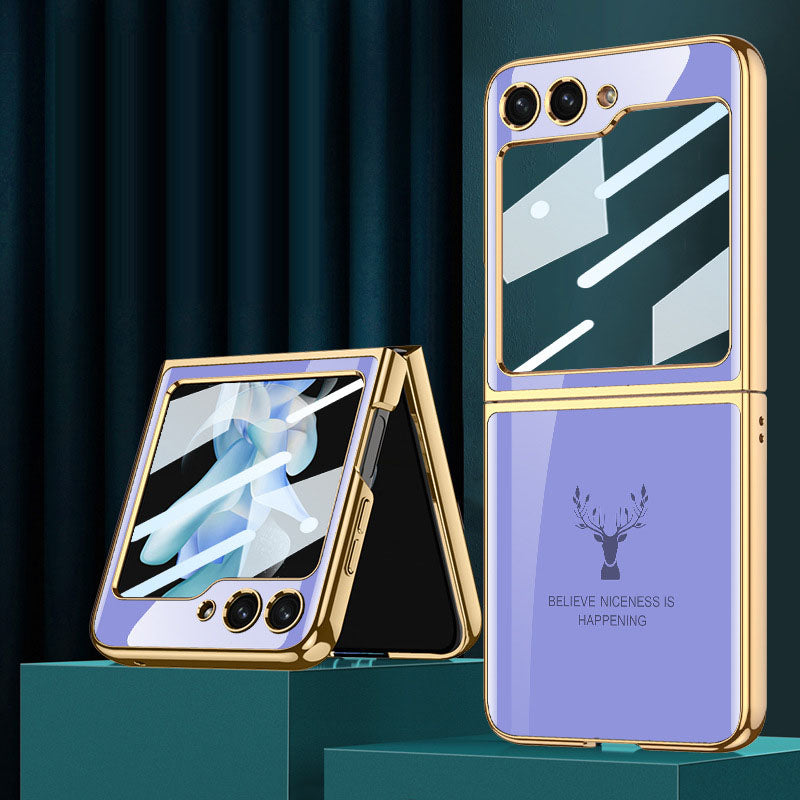 Samsung Galaxy Z Flip5 Electroplating Deer Pattern Case ultra-thin Drop-proof Case