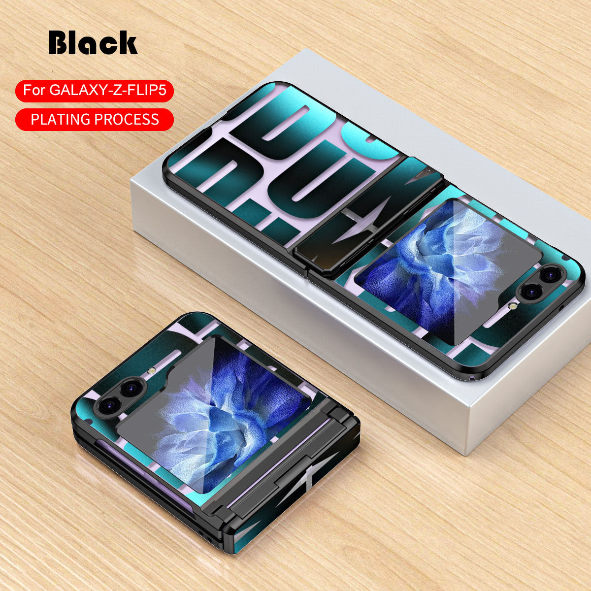 Electroplating Samsung Galaxy Z Flip5 Case With transparent hinge all-inclusive drop-proof protective Case