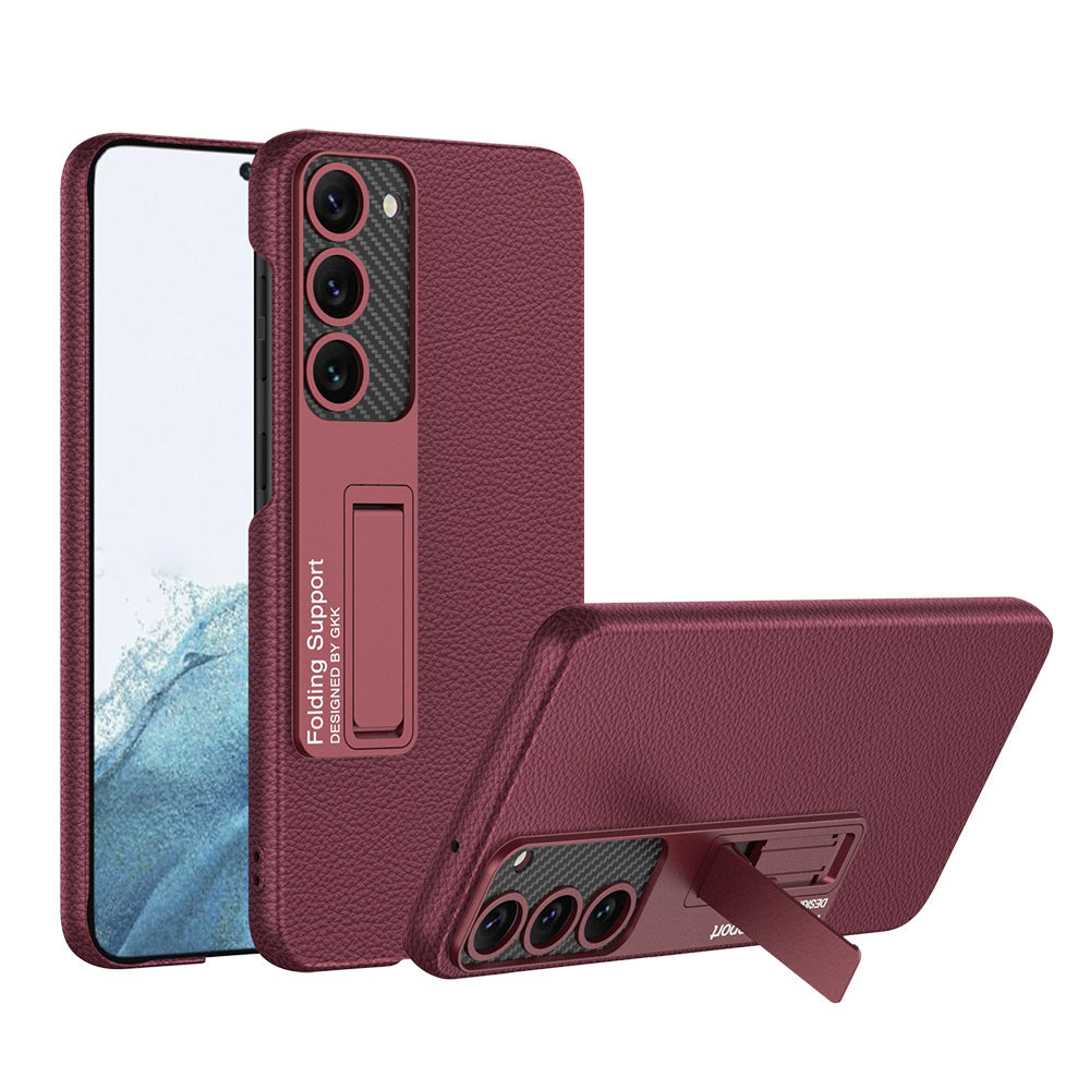 Ultra-Thin Leaather Samsung Galaxy S23 S23 Plus S23 Ultra  Leather Case for  With Kickstand