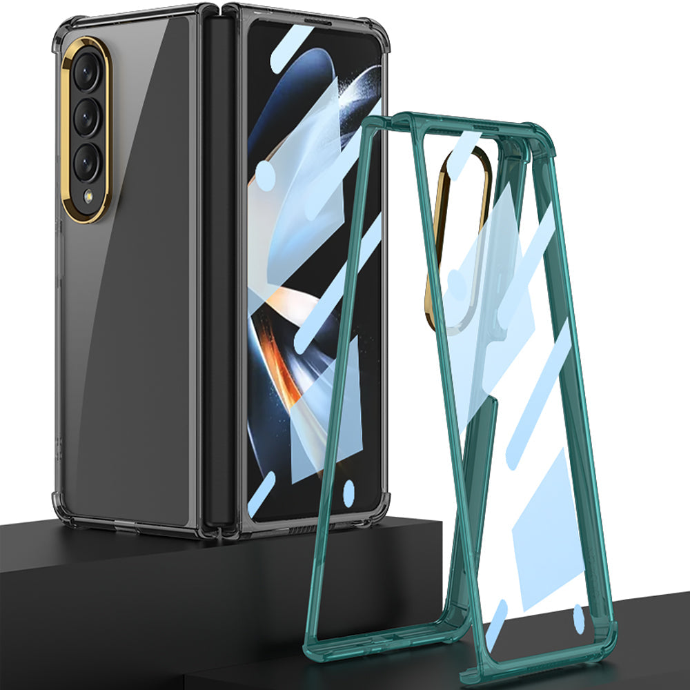 Galaxy Z Fold4 5G Airbag Anti-fall Shell Case and Membrane Integration Front Cover With Tempered Film