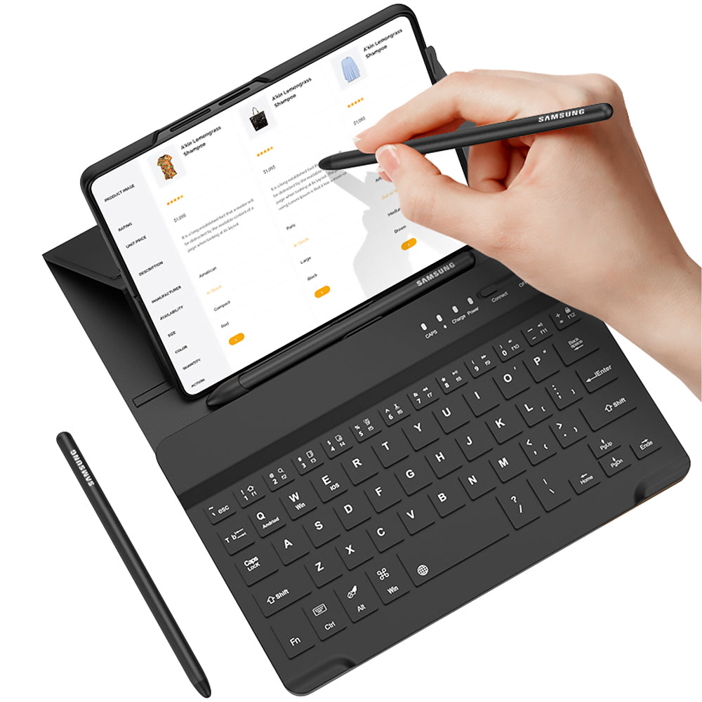 Bluetooth Keyboard For Galaxy Z Fold4/Fold3 5G With Full Protection Case and S Pen Slot