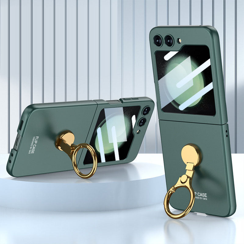 Luxury Slim Phone Case with 3-Axis Ring Mount and Front Screen Protector