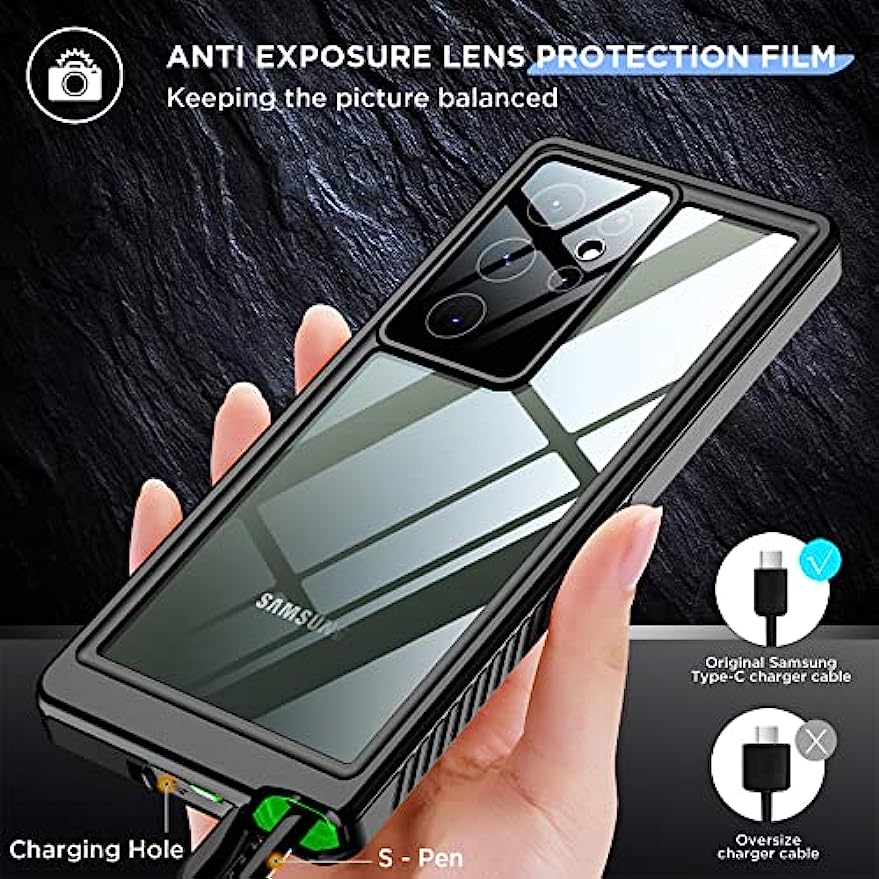 Waterproof Samsung Galaxy S23 Ultra Case Built-in Lens & Screen Protector