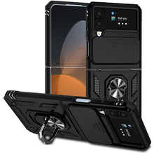 Carregar imagem no visualizador da galeria, Samsung Galaxy Z Flip4 Heavy Duty Shockproof Cam Shield Armor Case with Kickstand Ring Holder
