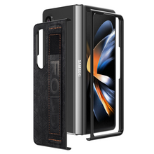 Load image into Gallery viewer, Folding Leather Samsung Galaxy Z Fold4 5G Case with Waistband and S Pen Slot
