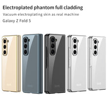 Load image into Gallery viewer, Electroplated Phantom Galaxy Z Fold 5 Case with Front Screen Tempered Glass Protector &amp; Ring
