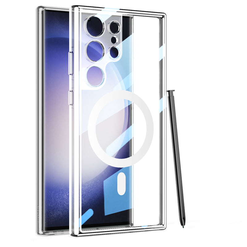 Transparent Space Shell Series Case With Magsafe Ring For Samsung S24Ultra S24Plus S24