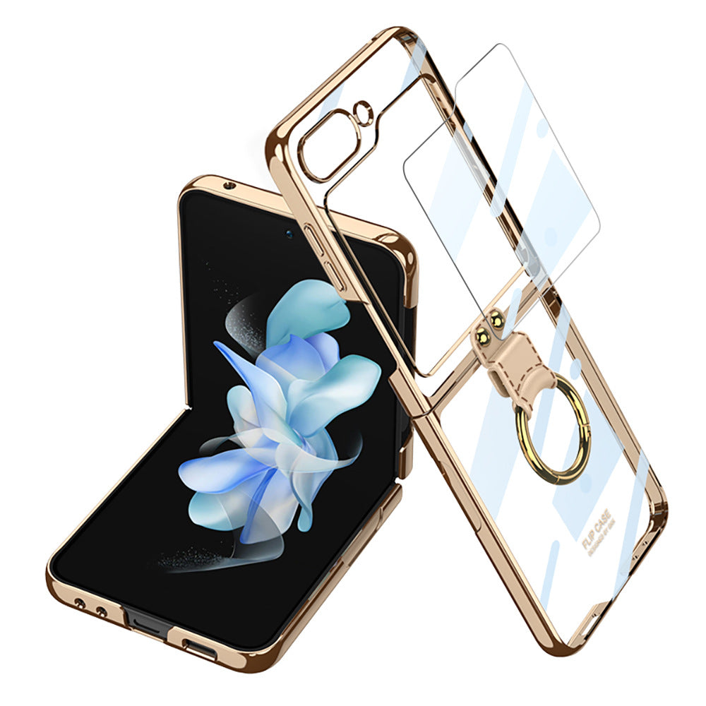 Electroplating Ultra-thin Transparent Case For Galaxy Z Flip5 With Front Film