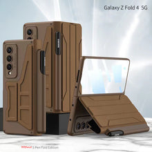 Carregar imagem no visualizador da galeria, Leather Samsung Galaxy Z Fold4 5G Flip Case Cover With Film Detachable S Pen Holder

