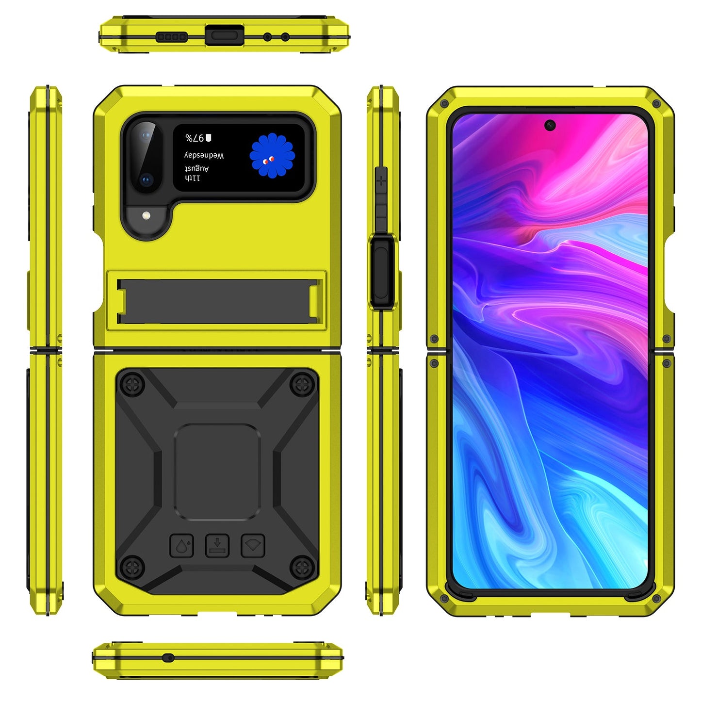 Aluminum Alloy Heavy Duty Military Protection Case For Samsung Galaxy Z Flip4 5G