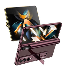 Cargar imagen en el visor de la galería, Galaxy Z Fold4 Magnetic Pen Holder Folding Bracket Shell Case With Film Integration And Folding Support
