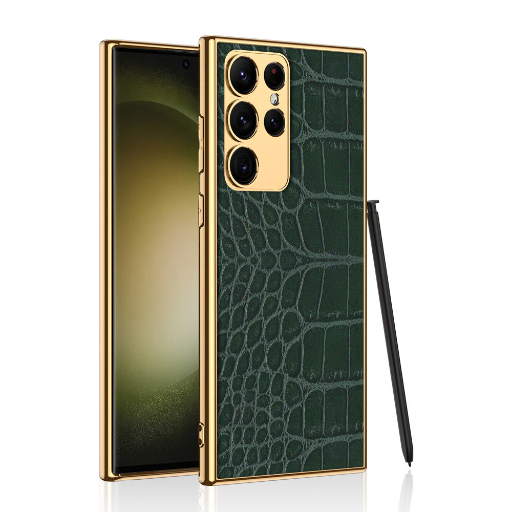 Electroplated Leather Soft Shell Samsung Galaxy S23 S23 Plus S23 Ultra Case