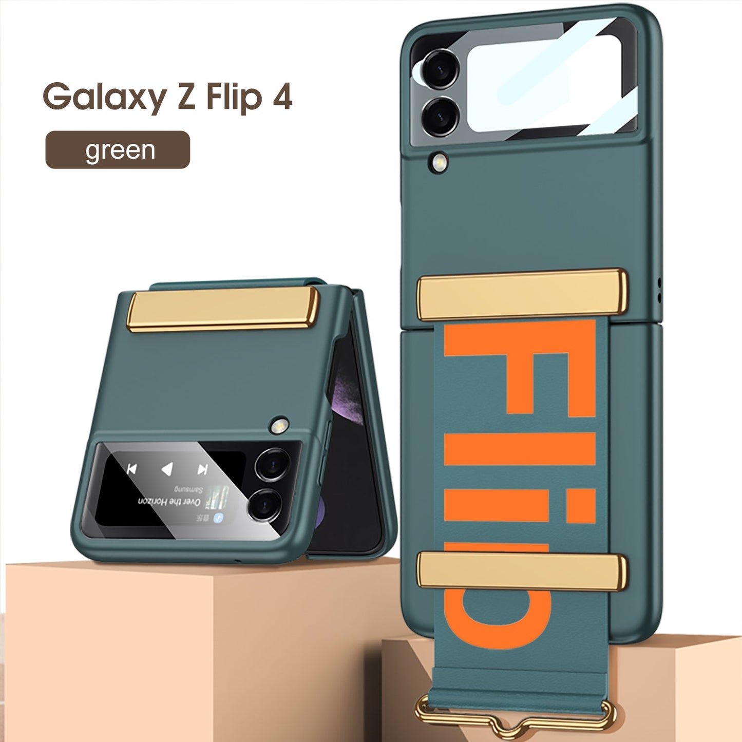 Samsung Galaxy Z Flip4 Electroplated Hard Cover with Strap