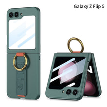 Load image into Gallery viewer, Samsung Galaxy Z Flip 5 Case with Tempered Glass Protector and Wrist Strap Bracelet
