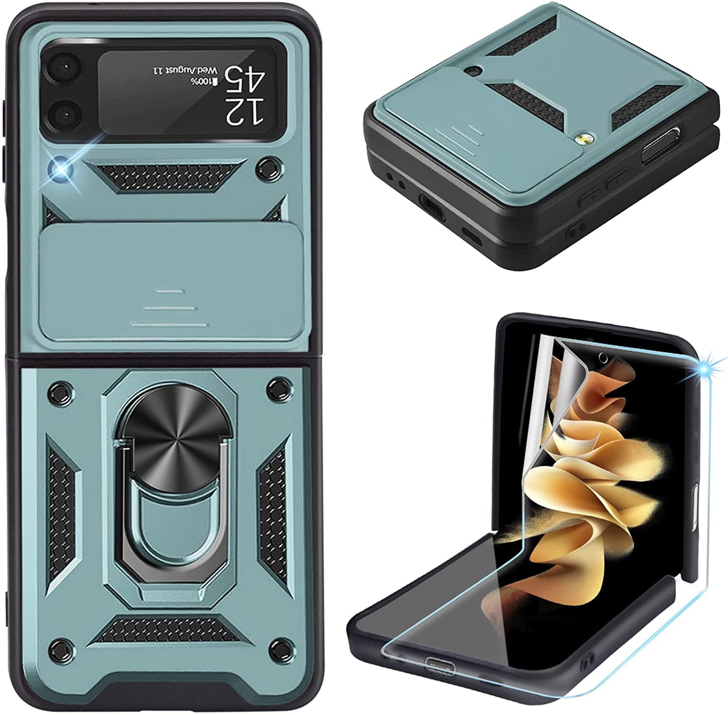 Rugged Military Grade Heavy Duty Armor Shockproof Anti-Drop Phone Case For Galaxy Z Flip 3 5G