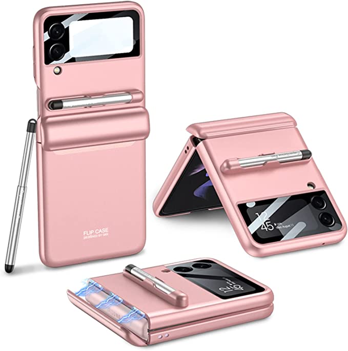 Magnetic Hinge Protection Galaxy Flip4 5G Case With Capacitive Pen
