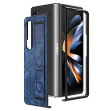 Load image into Gallery viewer, Folding Leather Samsung Galaxy Z Fold4 5G Case with Waistband and S Pen Slot
