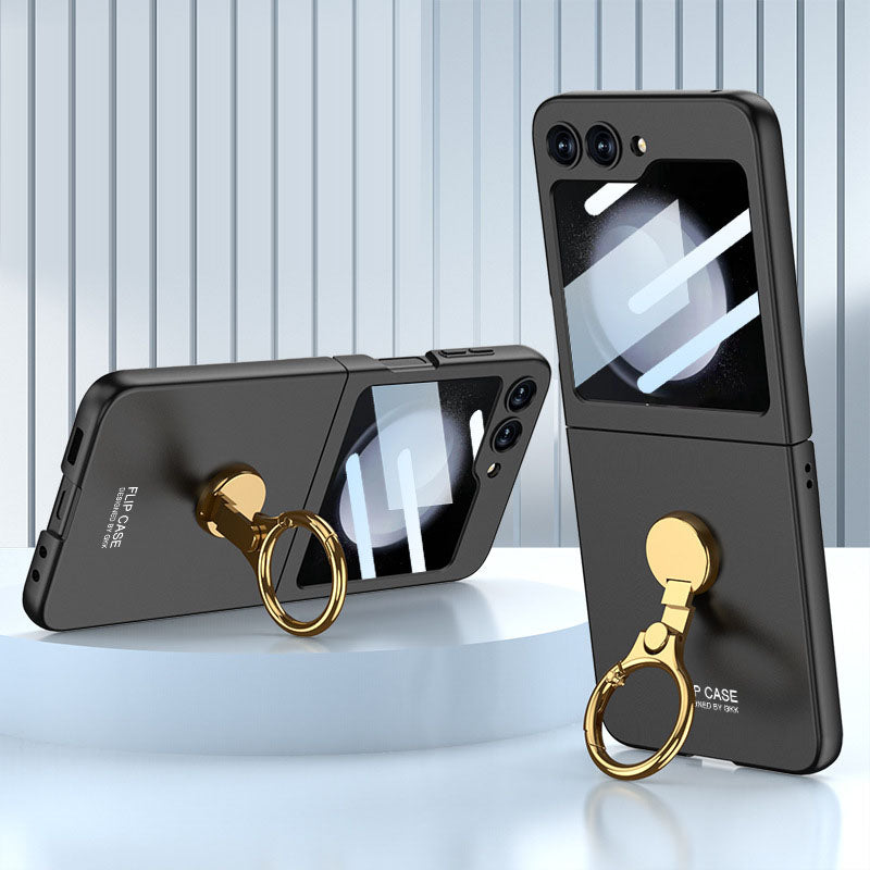 Luxury Slim Phone Case with 3-Axis Ring Mount and Front Screen Protector