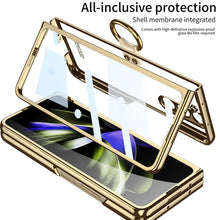 Cargar imagen en el visor de la galería, Transparent Samsung Galaxy Z Fold5 Plated Phantom Case with Exclusive Ring
