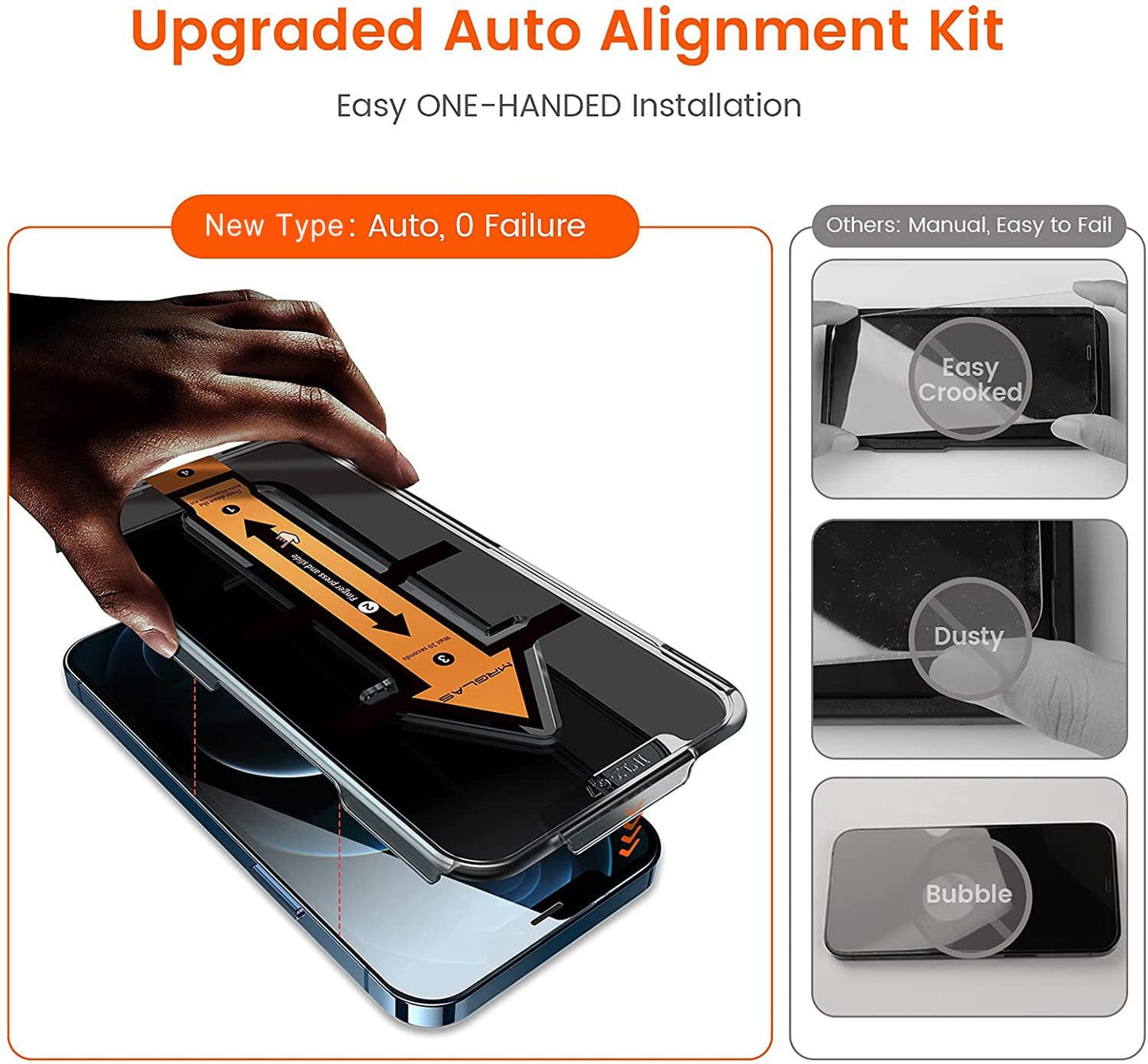 iPhone Anti-Spy Screen Protector With Auto Alignment Kit