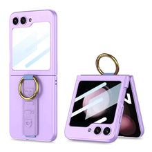 Load image into Gallery viewer, Samsung Galaxy Z Flip 5 Case with Tempered Glass Protector and Wrist Strap Bracelet
